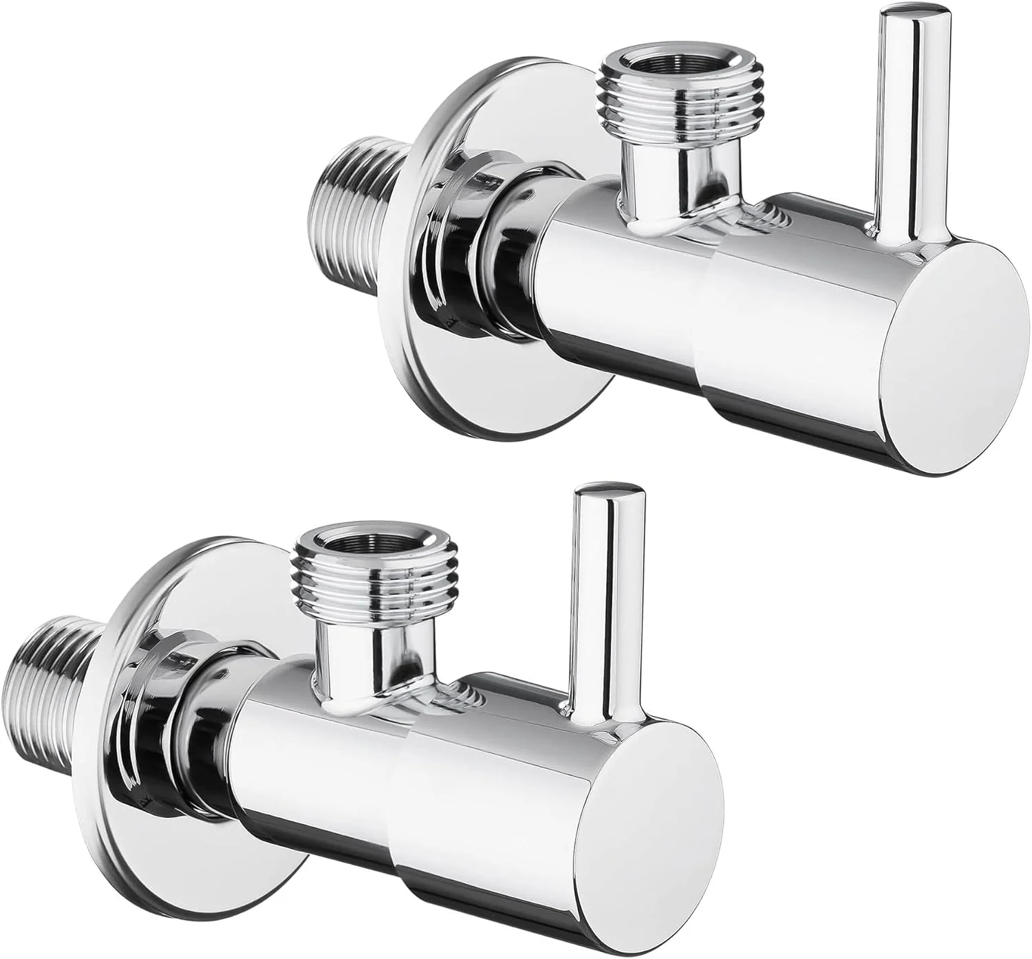 شیر زاویه ای روبیك، رزوه G1/2، بسته 2 عددی، کنترل جریان آب، نصب دیواری، شیر انحرافی زاویه ای با اهرم تکی برای شیر مخلوط، استیل ضد زنگ SUS304 کروم شیر زاویه ای روبیك، رزوه G1/2، بسته 2 عددی، کنترل جریان آب، نصب دیواری، شیر انحرافی زاویه ای با اهرم تکی برای شیر مخلوط، استیل ضد زنگ SUS304 کروم