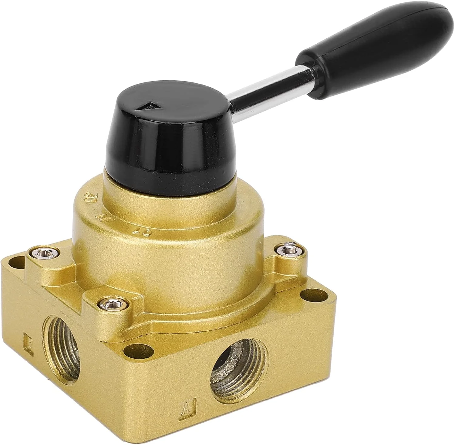 شیر اهرمی دستی 3 وضعیتی 4 طرفه کنترل پنوماتیک هوا تجهیزات لوازم صنعتی HV-04