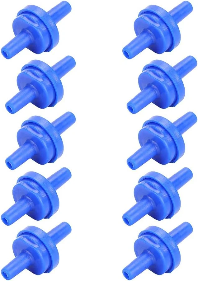 شیر یک طرفه پمپ اکسیژن هوا، لوازم آکواریوم خروجی غیر برگشتی 10 عددی برای شلنگ 4 میلی متری، جنس آبی