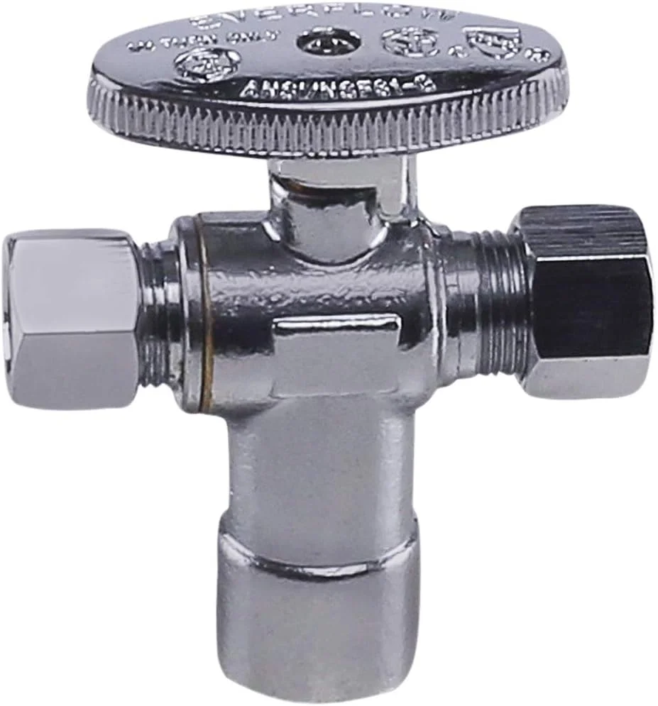 شیر زاویه ای قطع و وصل آب Midline Valve 86324QS-OM؛ خروجی دوگانه؛ اهرم چرخشی یک چهارم دور؛ یک تکه؛ برای توالت، سینک، ماشین ظرفشویی؛ 1/2 اینچ Sweat x 3/8 اینچ COMP x 3/8 اینچ COMP؛ برنج با روکش کروم شیر زاویه ای قطع و وصل آب Midline Valve 86324QS-OM؛ خروجی دوگانه؛ اهرم چرخشی یک چهارم دور؛ یک تکه؛ برای توالت، سینک، ماشین ظرفشویی؛ 1/2 اینچ Sweat x 3/8 اینچ COMP x 3/8 اینچ COMP؛ برنج با روکش کروم
