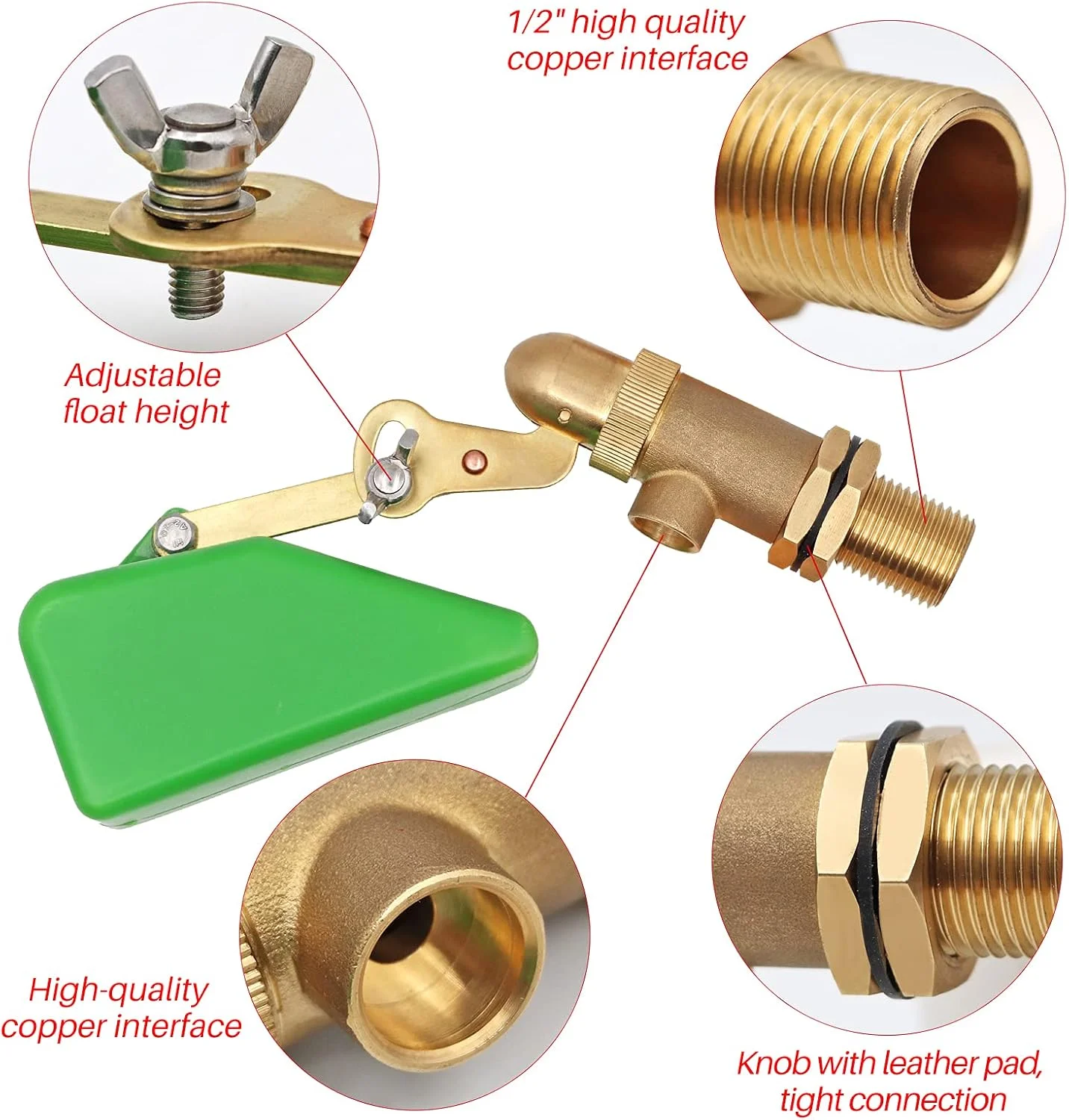 شیر شناور برنجی 1/2 اینچی M.Z.A با شناور پلاستیکی، شیر آب برای نصب مخزن، شیر توپی شناور کاسه آب سگ با بازوی قابل تنظیم برای آکواریوم ماهی، آبشخور گاو و گوسفند شیر شناور برنجی 1/2 اینچی M.Z.A با شناور پلاستیکی، شیر آب برای نصب مخزن، شیر توپی شناور کاسه آب سگ با بازوی قابل تنظیم برای آکواریوم ماهی، آبشخور گاو و گوسفند