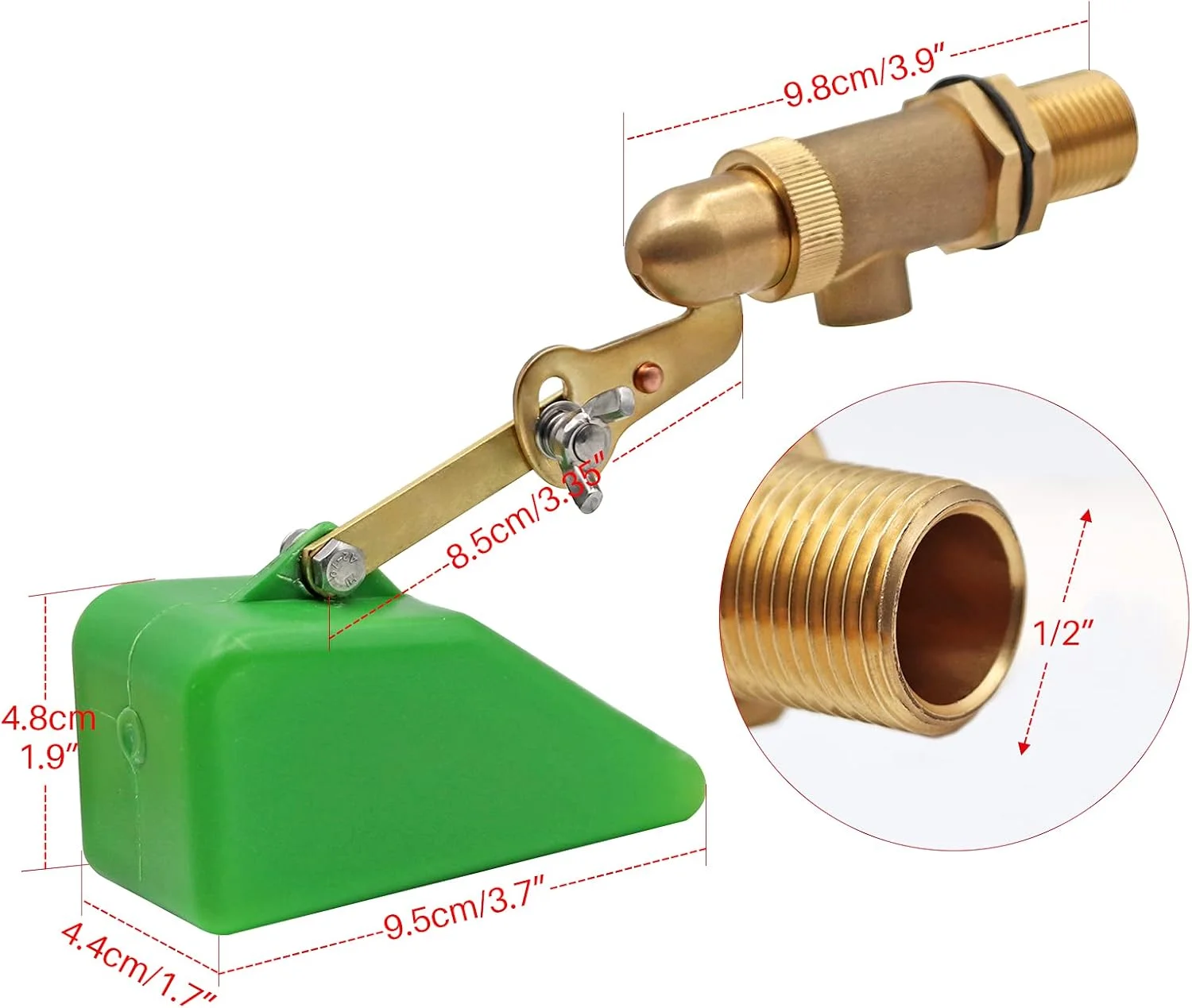 شیر شناور برنجی 1/2 اینچی M.Z.A با شناور پلاستیکی، شیر آب برای نصب مخزن، شیر توپی شناور کاسه آب سگ با بازوی قابل تنظیم برای آکواریوم ماهی، آبشخور گاو و گوسفند شیر شناور برنجی 1/2 اینچی M.Z.A با شناور پلاستیکی، شیر آب برای نصب مخزن، شیر توپی شناور کاسه آب سگ با بازوی قابل تنظیم برای آکواریوم ماهی، آبشخور گاو و گوسفند