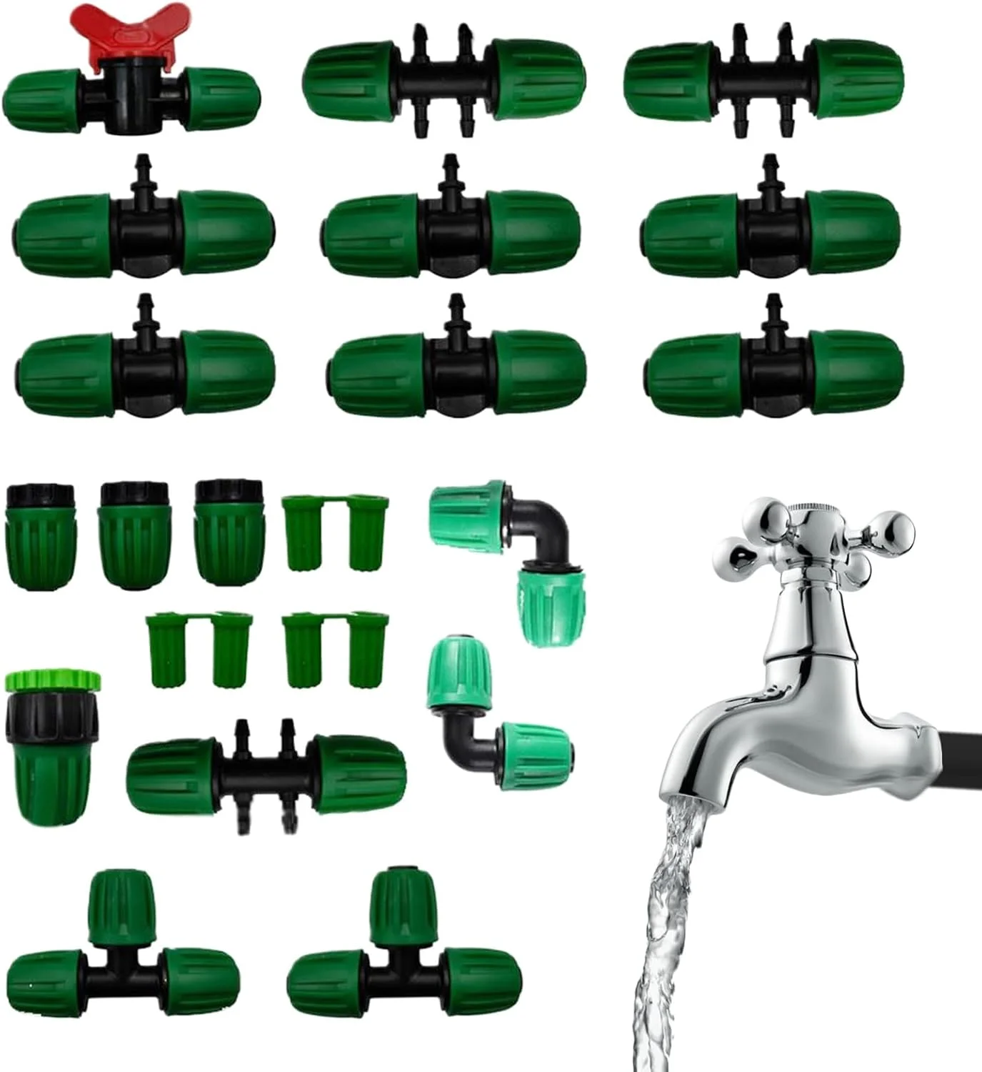 اتصالات سه راهی آبیاری - اتصالات ضد نشت برای چمن باغ | آداپتور چند منظوره ضد چکه، قطعات تقسیم کننده قفل شونده برای تجهیزات کوچک تامین آب اتصالات سه راهی آبیاری - اتصالات ضد نشت برای چمن باغ | آداپتور چند منظوره ضد چکه، قطعات تقسیم کننده قفل شونده برای تجهیزات کوچک تامین آب