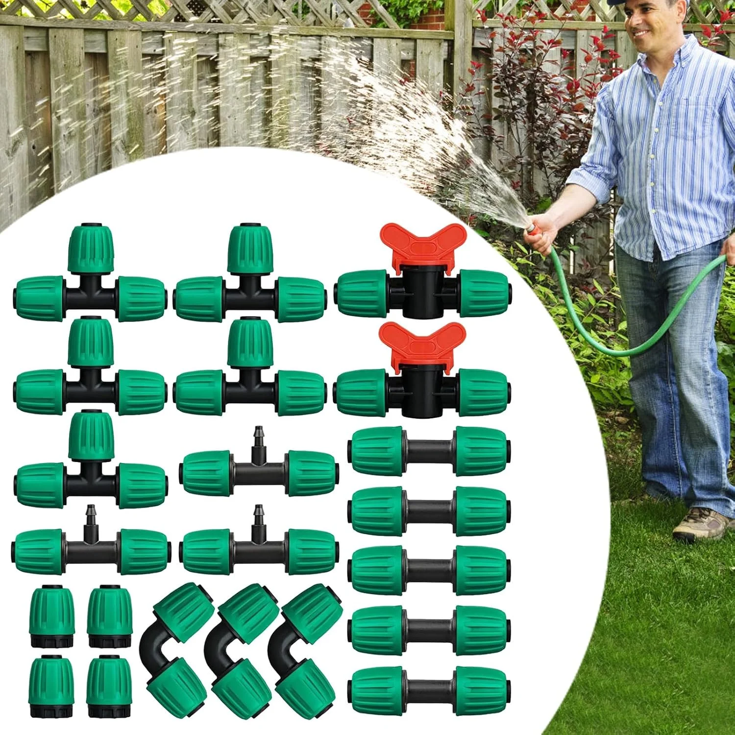 اتصالات سه راهی آبیاری | اتصال دهنده آبیاری قطره ای برای چمن باغ، قطعات تقسیم کننده قفل شونده ضد چکه چند منظوره برای تامین آب تجهیزات کوچک اتصالات سه راهی آبیاری | اتصال دهنده آبیاری قطره ای برای چمن باغ، قطعات تقسیم کننده قفل شونده ضد چکه چند منظوره برای تامین آب تجهیزات کوچک