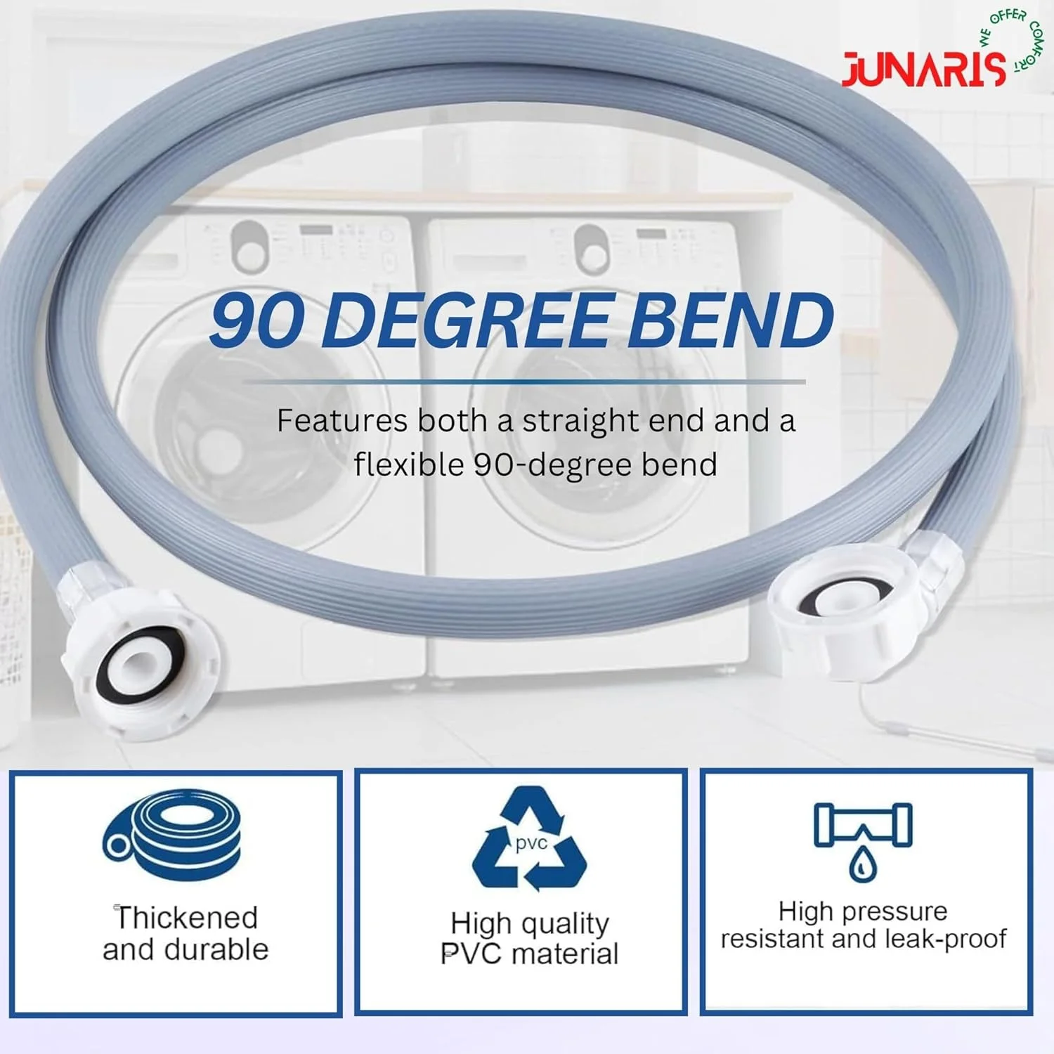 شلنگ ورودی یونیورسال ماشین لباسشویی و ظرفشویی جوناریس - لوله پرکن آب سرد و گرم با خم 90 درجه انعطاف پذیر، لوله ورودی بادوام و ضد انفجار خرطوم مدخل الغسالة وغسالة الصحون (3 متری) شلنگ ورودی یونیورسال ماشین لباسشویی و ظرفشویی جوناریس - لوله پرکن آب سرد و گرم با خم 90 درجه انعطاف پذیر، لوله ورودی بادوام و ضد انفجار خرطوم مدخل الغسالة وغسالة الصحون (3 متری)