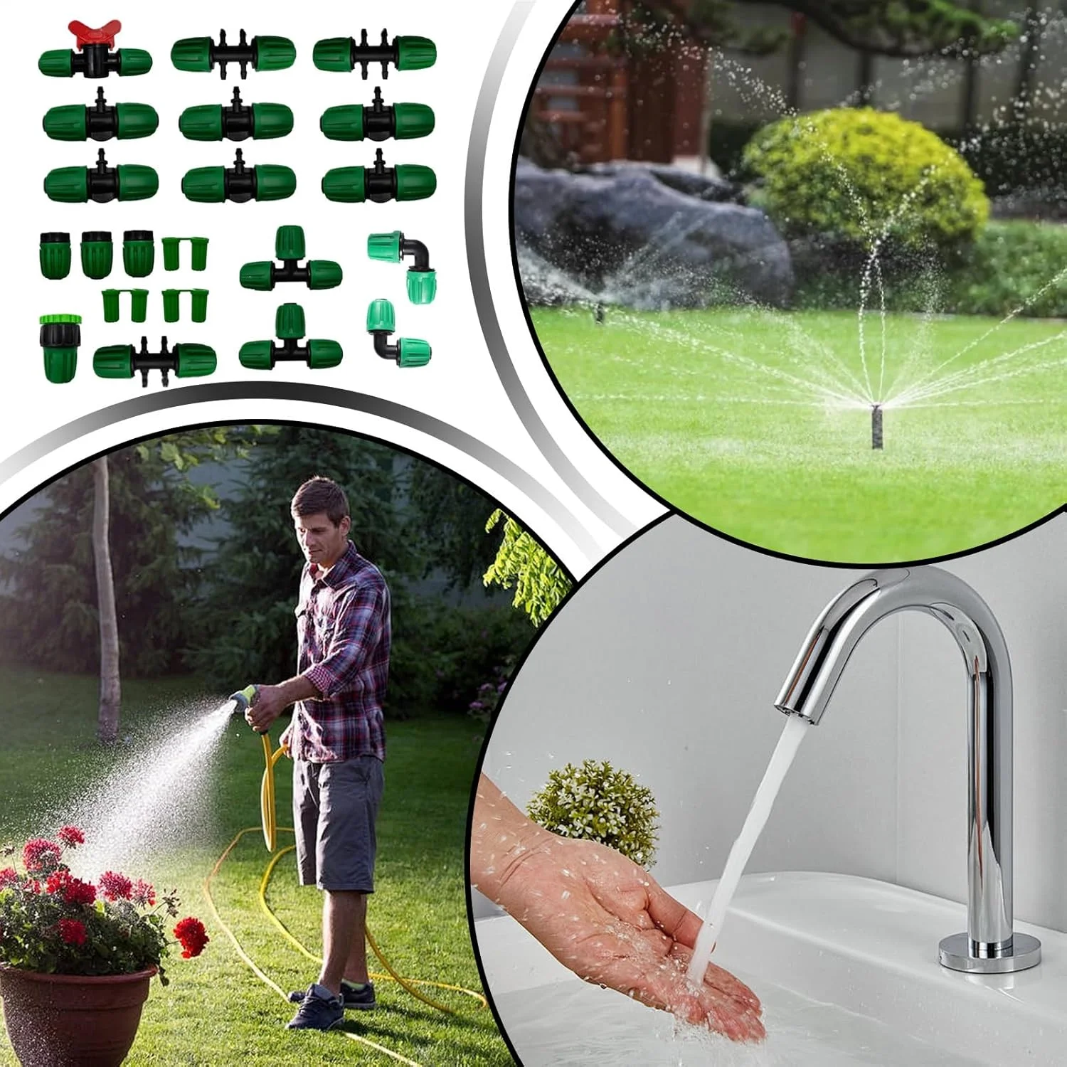 اتصالات سه راهی آبیاری - اتصالات ضد نشت برای چمن باغ | آداپتور چند منظوره ضد چکه، قطعات تقسیم کننده قفل شونده برای تجهیزات کوچک تامین آب اتصالات سه راهی آبیاری - اتصالات ضد نشت برای چمن باغ | آداپتور چند منظوره ضد چکه، قطعات تقسیم کننده قفل شونده برای تجهیزات کوچک تامین آب