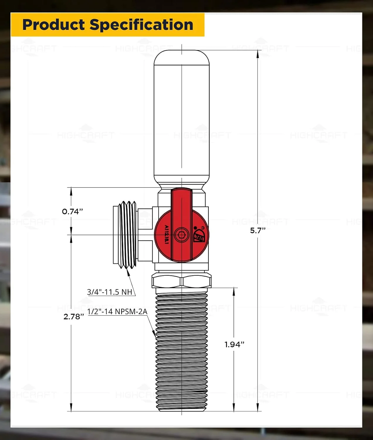 شیر ماشین لباسشویی هایکرافت 540UI با ضربه گیر، ورودی 1/2 اینچ SWT/MIP x خروجی 3/4 اینچ MHT برنجی قرمز - برای تامین آب گرم شیر ماشین لباسشویی هایکرافت 540UI با ضربه گیر، ورودی 1/2 اینچ SWT/MIP x خروجی 3/4 اینچ MHT برنجی قرمز - برای تامین آب گرم
