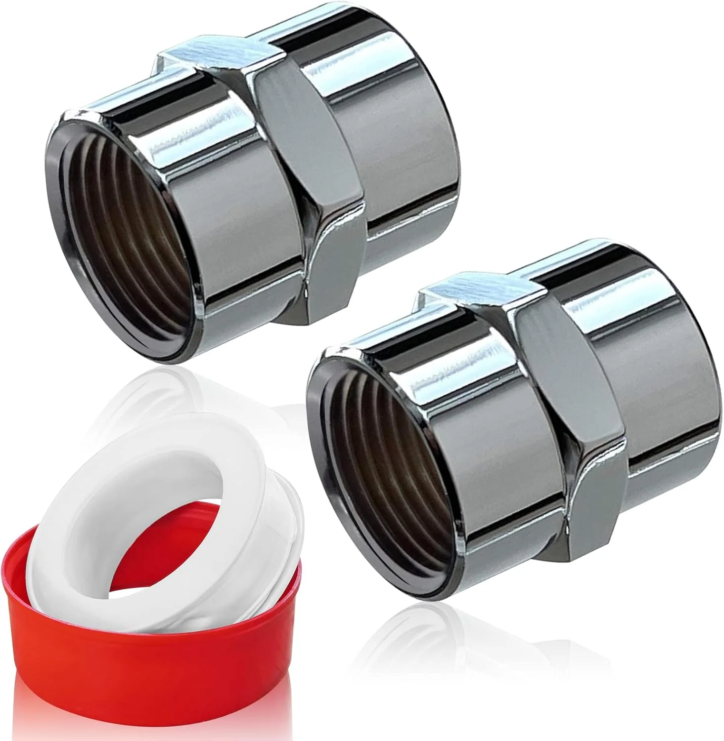 اتصال لوله برنجی FANOVO - کوپلینگ لوله 1/2 اینچ NPT مادگی × 1/2 اینچ NPT مادگی - کوپلینگ سر دوش با روکش کروم - آداپتور مبدل، برای اتصال لوله های لوله کشی خانگی (2 عدد، 1/2 اینچ × 1/2 اینچ NPT مادگی) اتصال لوله برنجی FANOVO - کوپلینگ لوله 1/2 اینچ NPT مادگی × 1/2 اینچ NPT مادگی - کوپلینگ سر دوش با روکش کروم - آداپتور مبدل، برای اتصال لوله های لوله کشی خانگی (2 عدد، 1/2 اینچ × 1/2 اینچ NPT مادگی)