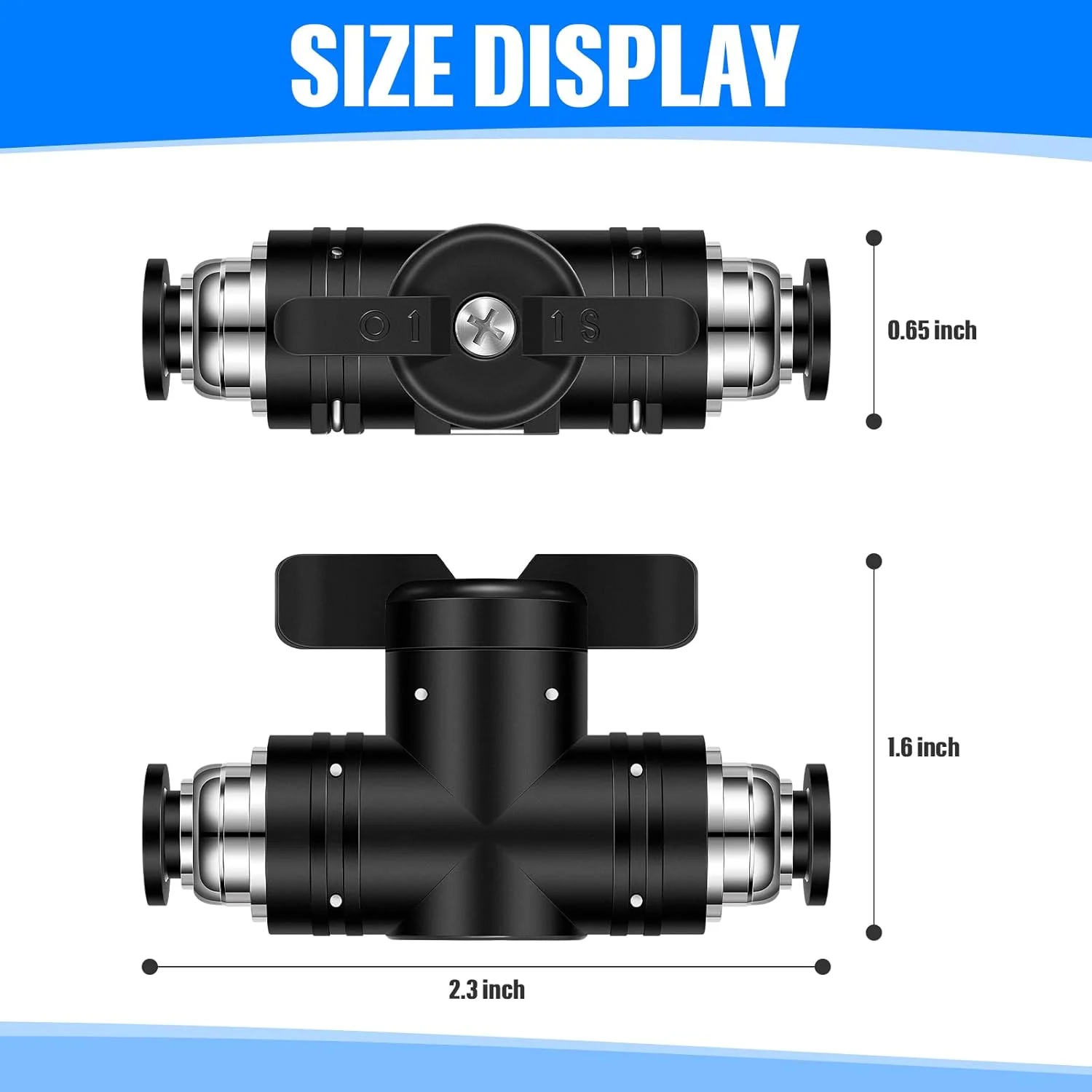 فلوتسان 5 عدد شیر توپی پنوماتیک اتصالات فشاری شیر توپی PVC شیر کنترل جریان هوا اتصالات هوا اتصال سریع مستقیم اتصالات شیلنگ هوا (OD 1/4 اینچ در 1/4 اینچ)