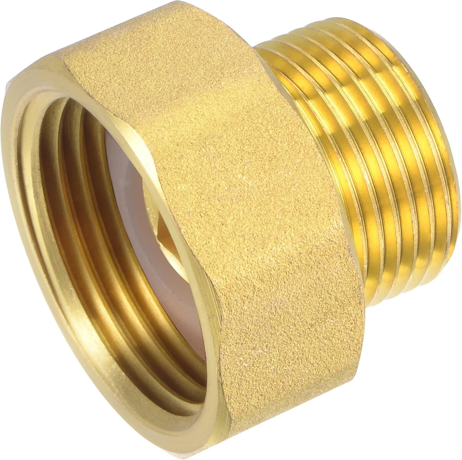 اتصال لوله برنجی سورسیینگ مپ، کوپلینگ کنتور آب، رزوه مادگی G1 به نری G3/4، آداپتور اتصال شش گوش، طول 31 میلی متر اتصال لوله برنجی سورسیینگ مپ، کوپلینگ کنتور آب، رزوه مادگی G1 به نری G3/4، آداپتور اتصال شش گوش، طول 31 میلی متر