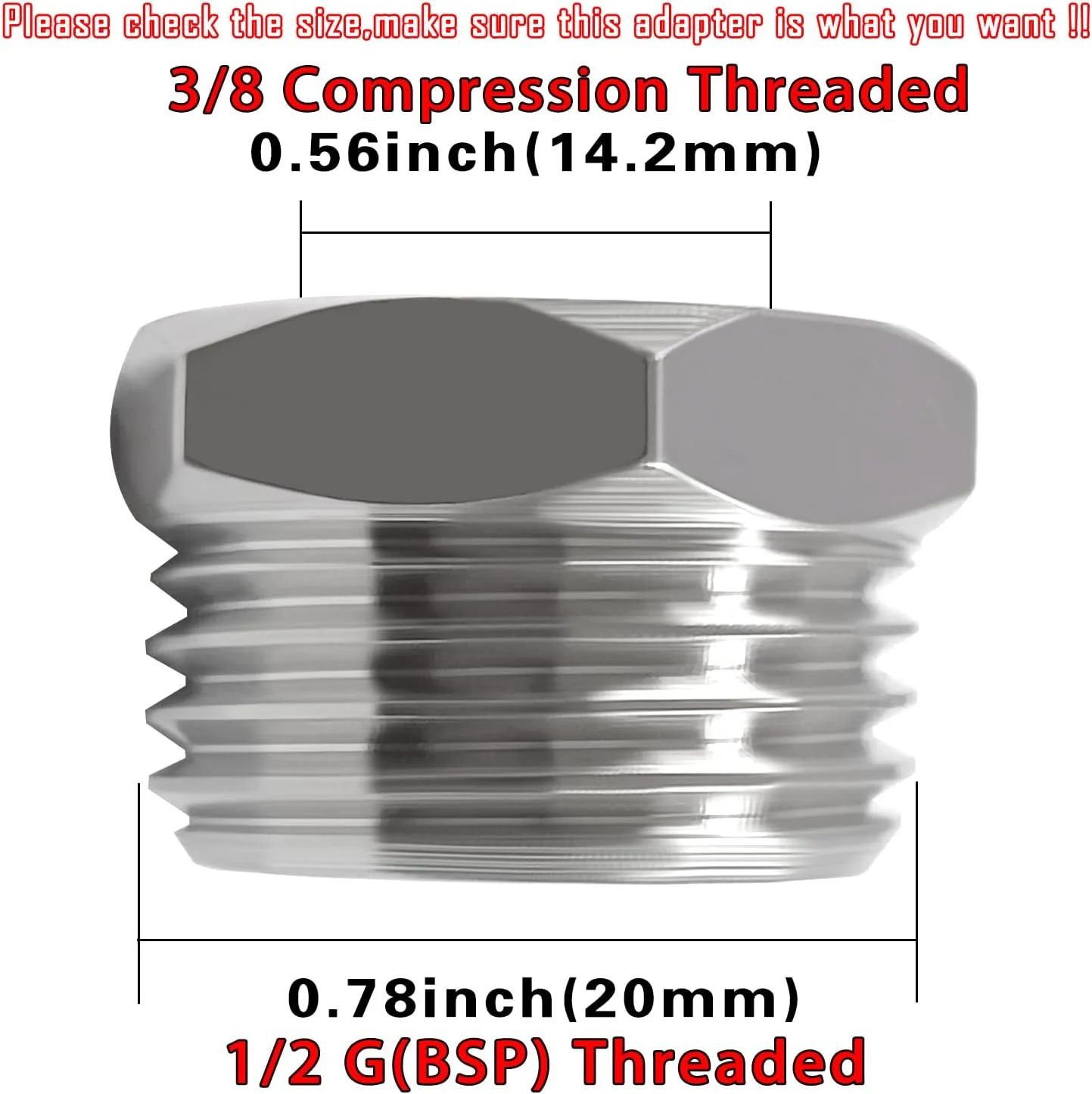 آداپتور خط آب برنجی Beduan تبدیل G 1/2 به فشاری 3/8 کاهنده شلنگ لوله اتصالات فشاری برای شلنگ تامین شیر آشپزخانه و حمام، اتصال لوله شیر قطع کن (بسته 4 عددی) آداپتور خط آب برنجی Beduan تبدیل G 1/2 به فشاری 3/8 کاهنده شلنگ لوله اتصالات فشاری برای شلنگ تامین شیر آشپزخانه و حمام، اتصال لوله شیر قطع کن (بسته 4 عددی)