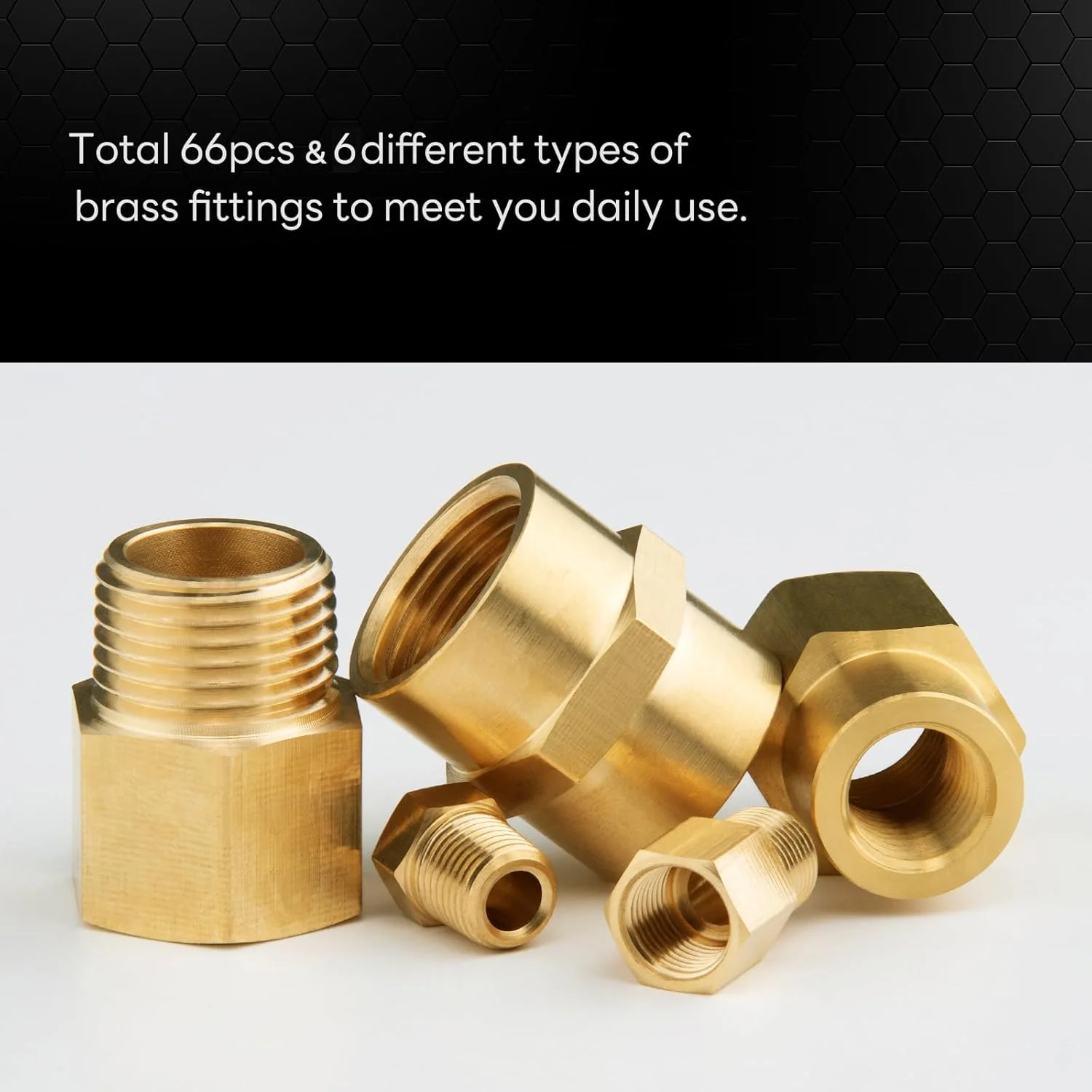مجموعه اتصالات لوله برنجی کوتانز شامل 66 قطعه، اتصالات آداپتور NPT، بوشن کاهنده، شش گوش، اتصال شش گوش کاهنده، کیت پلاگ برنجی سر لوله مجموعه اتصالات لوله برنجی کوتانز شامل 66 قطعه، اتصالات آداپتور NPT، بوشن کاهنده، شش گوش، اتصال شش گوش کاهنده، کیت پلاگ برنجی سر لوله