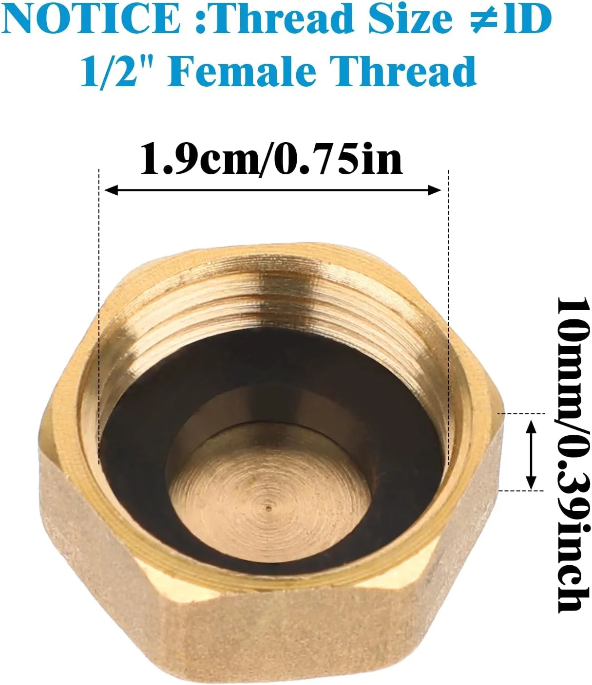 جفداد 4 عدد درپوش برنجی برای رادیاتور، درپوش مهره کور برنجی 1/2 اینچ، اتصالات لوله کشی برای شیر رادیاتور ماشین لباسشویی