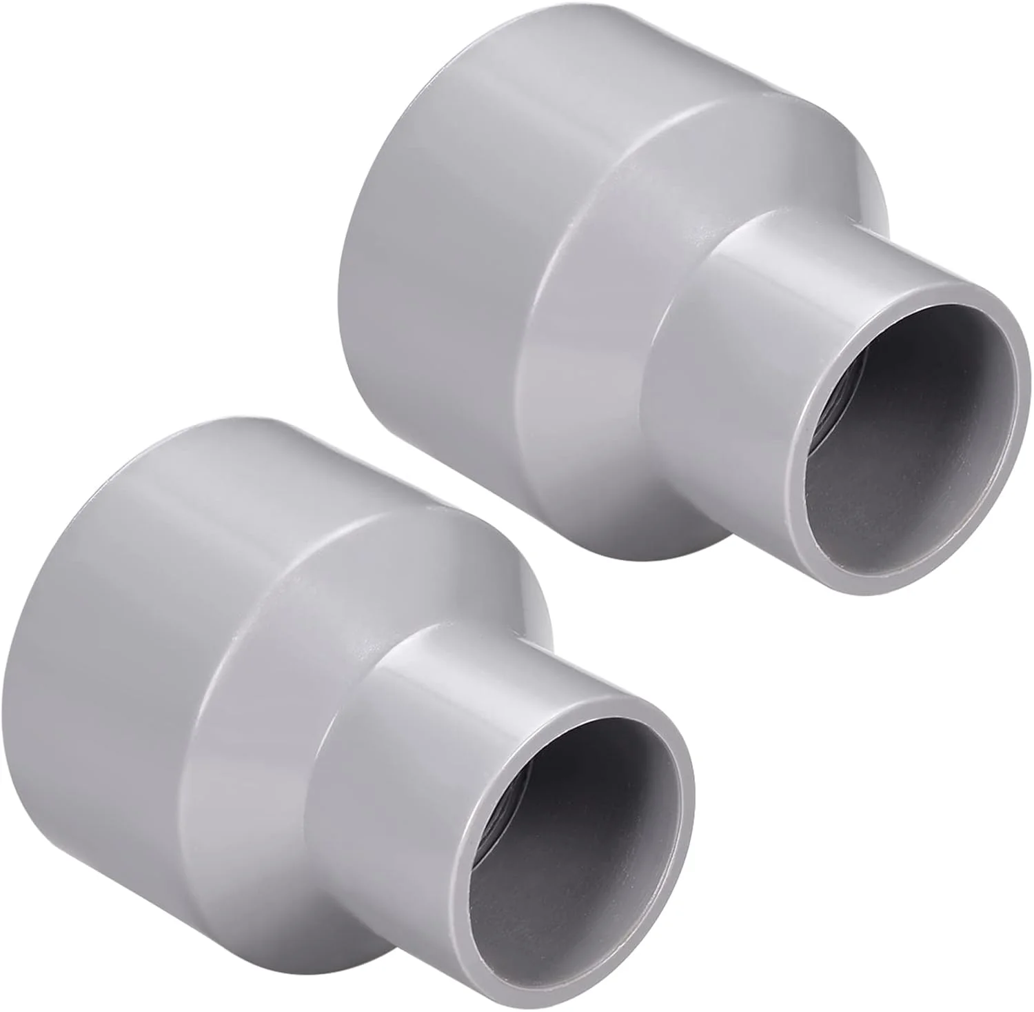 کوپلینگ کاهنده پی وی سی QUARKZMAN، 50mm x 40mm، بسته 2 عددی، اتصالات لوله DWV برای ساخت و ساز، آبیاری و لوله کشی، [خاکستری]