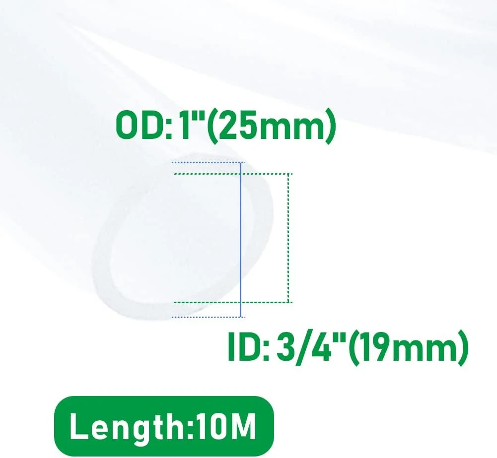 لوله وینیل پلاستیکی PVC صنعتی Quickun، شناسه 3/4 اینچ در مقابل شناسه بیرونی 1 اینچ، لوله شفاف بدون BPA، سنگین، 32.8 فوت