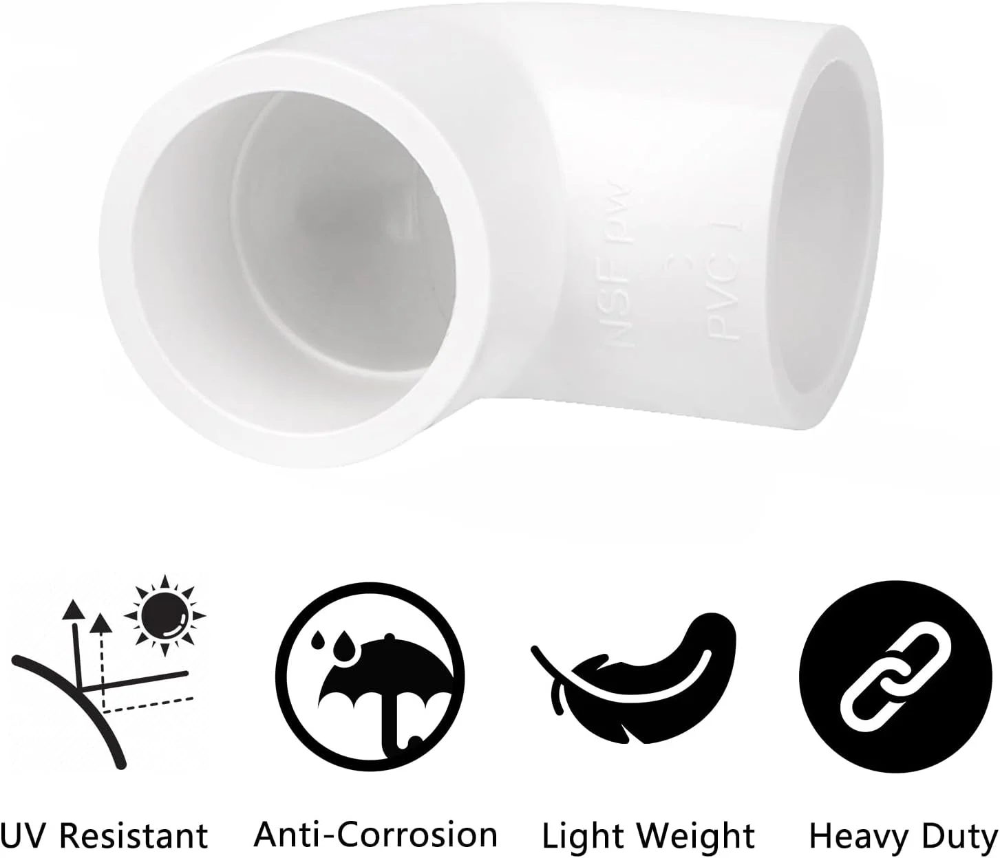 بسته 20 عددی اتصالات زانویی 90 درجه 3/4 اینچ، اتصال لوله پی وی سی زاویه راست 2 طرفه، درجه ساخت مبلمان SCH40 (سوکت x سوکت) اتصالات پی وی سی 3/4 اینچ برای قفسه پی وی سی DIY، ساختار پشتیبانی باغ