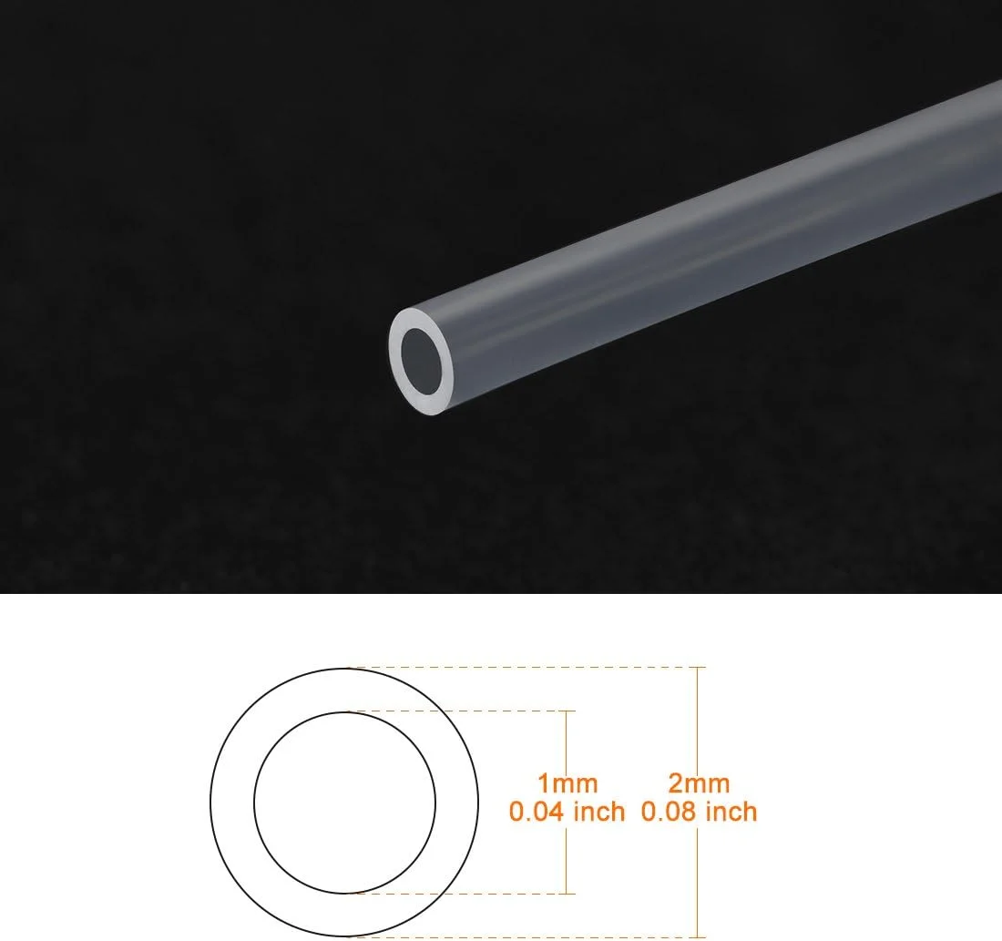 لوله PTFE یوکسل، شناسه 1 میلی متر در برابر OD 2 میلی متر، طول 16 فوت