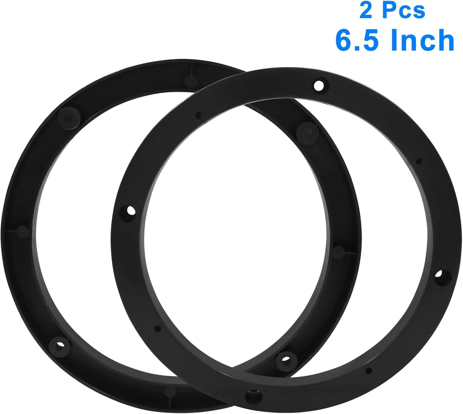 حلقه های اسپیسر بلندگوی خودرو بوک وین، سایز 6.5 اینچ، مدل یونیورسال، بسته 2 عددی، آداپتور پلاستیکی برای نصب بلندگوهای استریو خودرو (مشکی)