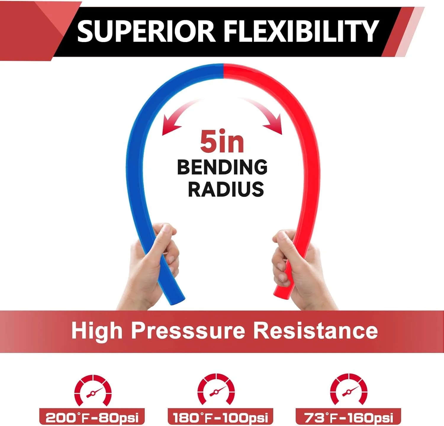 لوله پکس A ای فیلد 1/2 اینچ 2x50 فوت، آبی و قرمز به طول 100 فوت برای کاربردهای لوله کشی آب آشامیدنی گرم/سرد، به همراه لوله بر لوله پکس A ای فیلد 1/2 اینچ 2x50 فوت، آبی و قرمز به طول 100 فوت برای کاربردهای لوله کشی آب آشامیدنی گرم/سرد، به همراه لوله بر