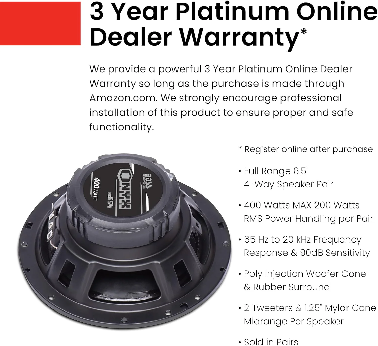 بلندگوهای خودرو باس آدیو سیستمز NX654 - 400 وات در هر جفت، 200 وات هر کدام، 6.5 اینچ، فول رنج، 4 طرفه، فروش به صورت جفتی بلندگوهای خودرو باس آدیو سیستمز NX654 - 400 وات در هر جفت، 200 وات هر کدام، 6.5 اینچ، فول رنج، 4 طرفه، فروش به صورت جفتی