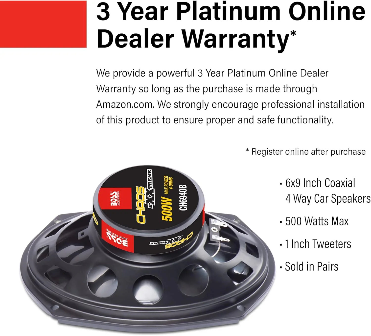 بلندگوهای درب خودرو 6x9 اینچی سری BOSS Audio Systems CH6940B Chaos Exxtreme - حداکثر توان 500 وات (برای هر جفت)، کواکسیال، 4 طرفه، فول رنج، 4 اهم، فروش به صورت جفتی، Bocinas Para Carro بلندگوهای درب خودرو 6x9 اینچی سری BOSS Audio Systems CH6940B Chaos Exxtreme - حداکثر توان 500 وات (برای هر جفت)، کواکسیال، 4 طرفه، فول رنج، 4 اهم، فروش به صورت جفتی، Bocinas Para Carro