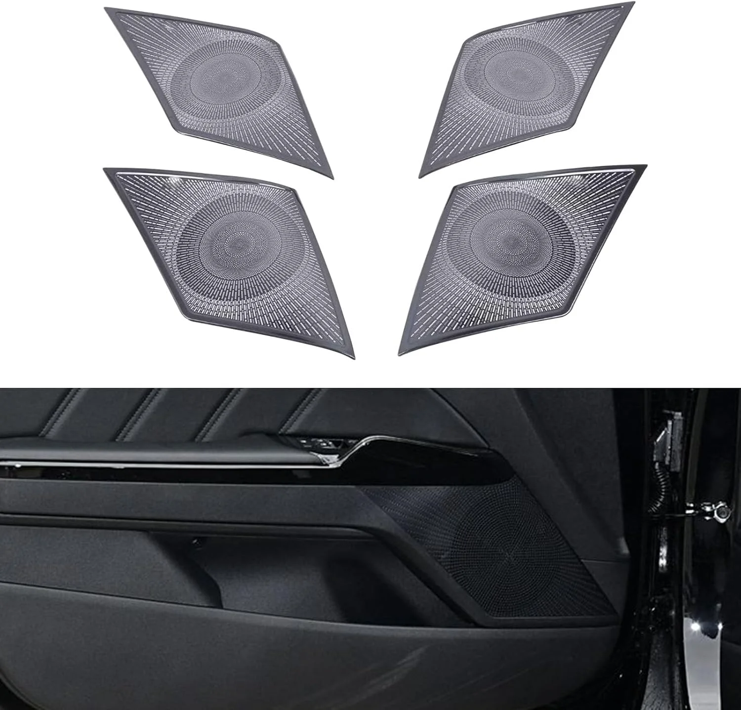 روکش بلندگوی خودرو FHBPCPP، سازگار با کیا K5 2020، روکش بلندگوی درب جلوی خودرو، مشکی