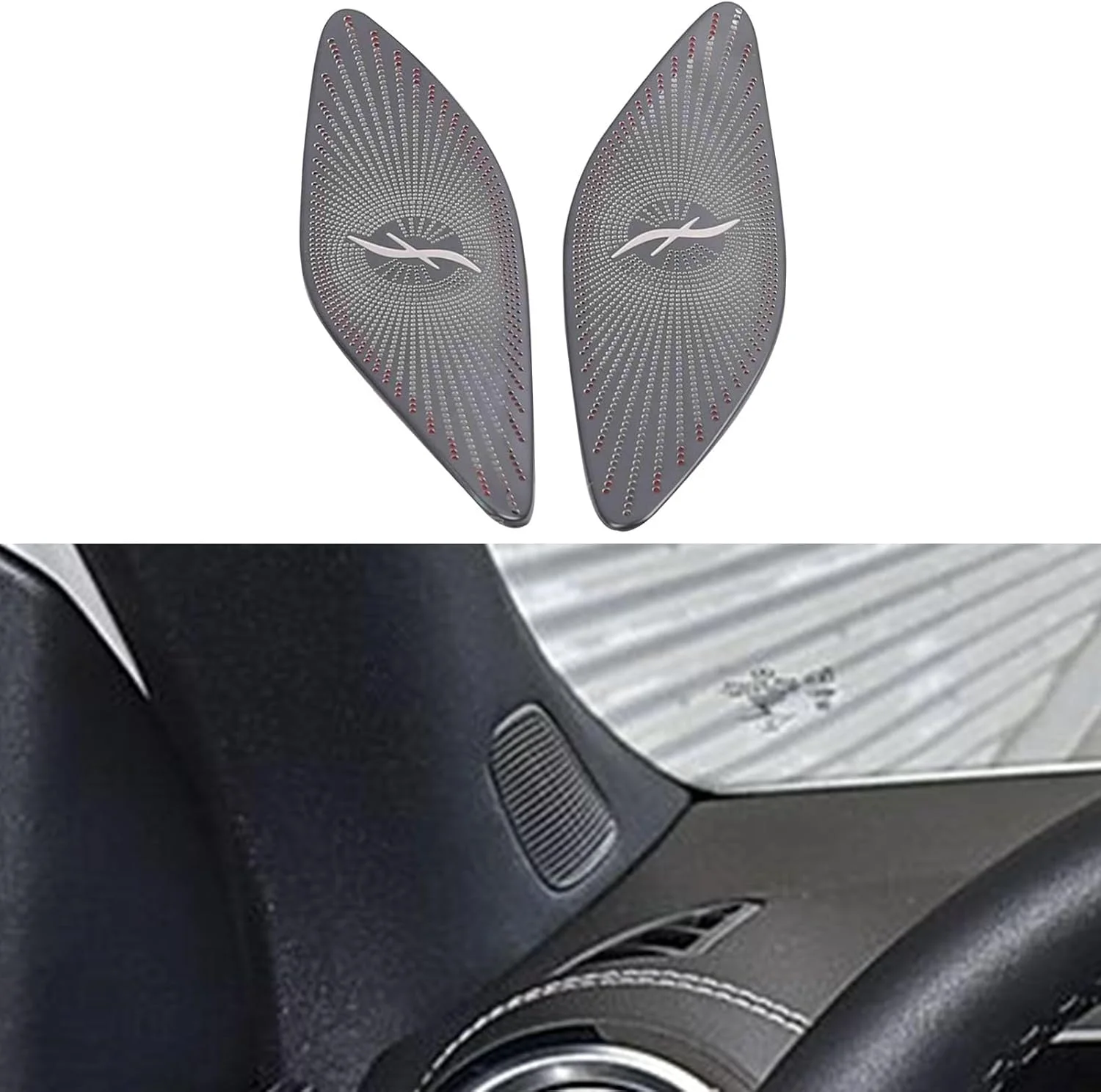 روکش بلندگوی خودرو FHBPCPP، سازگار با بنز GLA200 کلاس A A200L B200 2020، روکش بلندگوی درب جلو خودرو، مشکی A