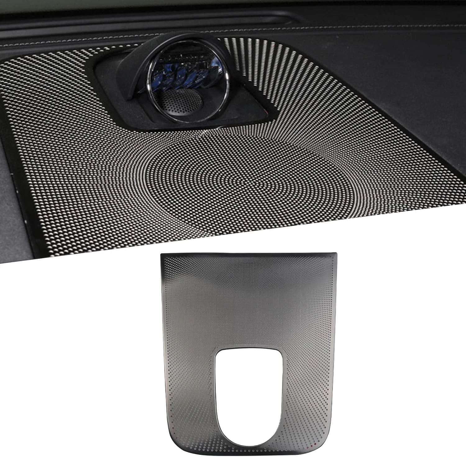 روکش بلندگوی خودرو FHBPCPP، سازگار با پنل ابزار AITO M9 مدل 2024، روکش درب، روکش بلندگوی درب جلو، مشکی