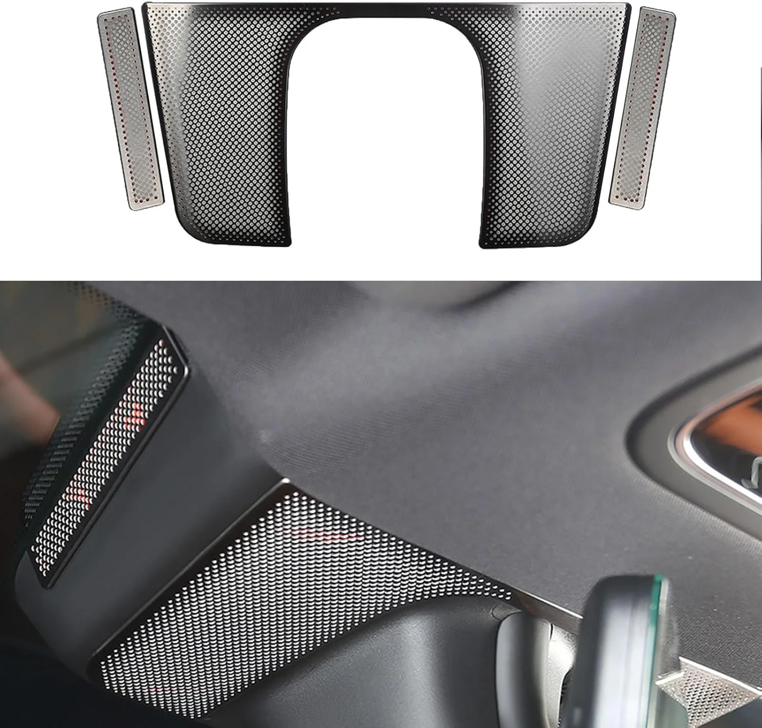 روکش بلندگوی خودرو FHBPCPP، سازگار با چراغ مطالعه AITO M9 مدل 2024، روکش درب، روکش بلندگوی درب جلو، مشکی