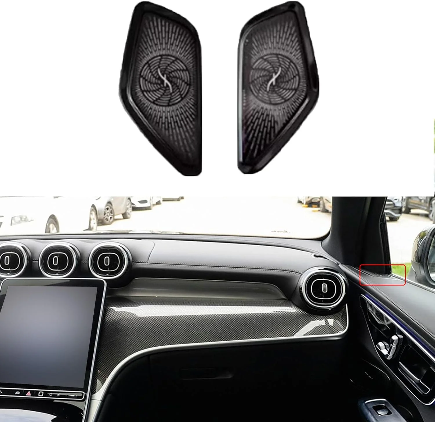 گریل بلندگوی صوتی خودرو FHBPCPP، سازگار با بنز GLC300L GLC260L 2023، پوشش محافظ بلندگو، مشکی A1