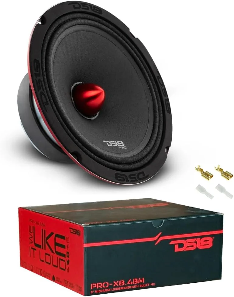 بلندگوی میان رده جی کی ساند مدل DS 18 PRO-X8.4BM، سایز 20 سانتی متر (8 اینچ)، توان اسمی 275 وات، حداکثر توان 550 وات، امپدانس 4 اهم، حساسیت 96 دسی بل، مناسب خودرو، 1 عدد به همراه فیش نصب بلندگوی میان رده جی کی ساند مدل DS 18 PRO-X8.4BM، سایز 20 سانتی متر (8 اینچ)، توان اسمی 275 وات، حداکثر توان 550 وات، امپدانس 4 اهم، حساسیت 96 دسی بل، مناسب خودرو، 1 عدد به همراه فیش نصب