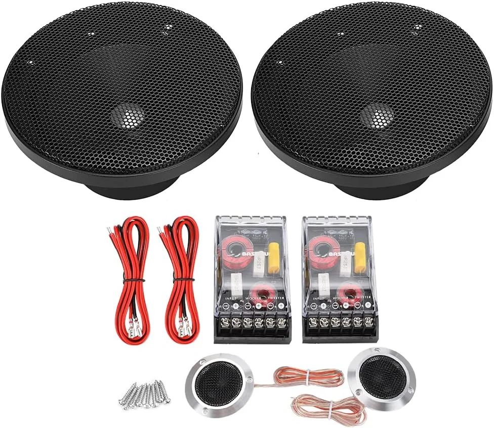 بلندگوی خودرو Gearwell، واحد صوتی کواکسیال 6.5 اینچی با توییتر جفتی، بلندگوی جایگزین صدای استریو خودرو بلندگوی خودرو Gearwell، واحد صوتی کواکسیال 6.5 اینچی با توییتر جفتی، بلندگوی جایگزین صدای استریو خودرو