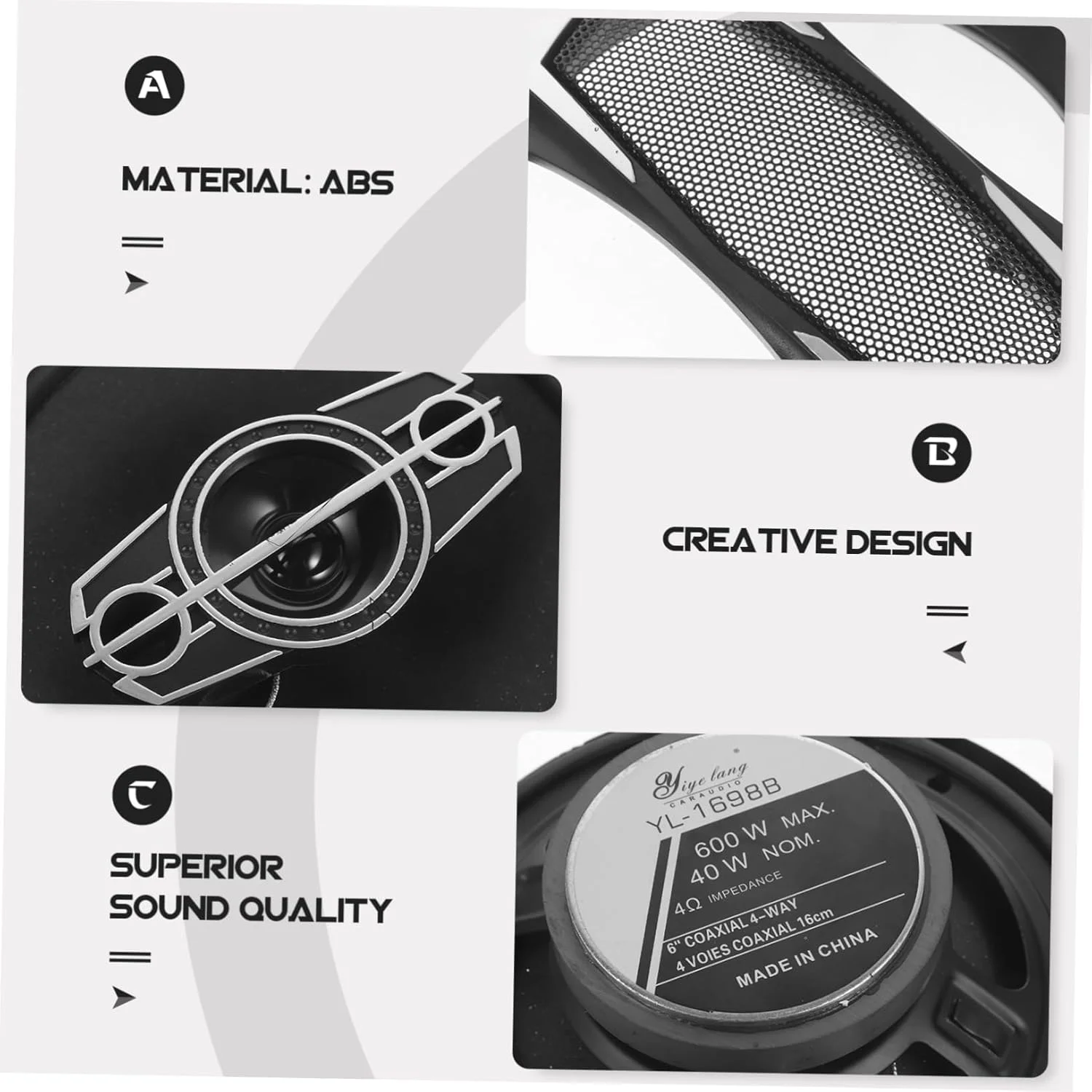 بلندگوی استریوی خودروی جنریک، 2 عدد بلندگوی کواکسیال 6 اینچی برای خودرو