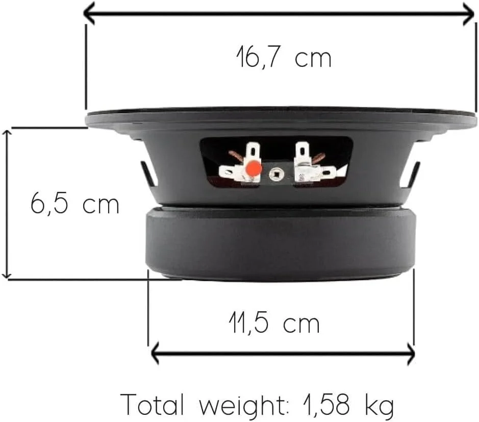 کیت صوتی GK برای سیستم 2-Way مدل DS18 PRO-GM6.4PK، اندازه 16.5 سانتی متر، 165 میلی متر، 6.5 اینچ، توان اسمی 140 وات، حداکثر توان 480 وات، شامل 2 میدرنج و 2 تیوتر، 4 اهم، مناسب خودرو، به صورت جفتی