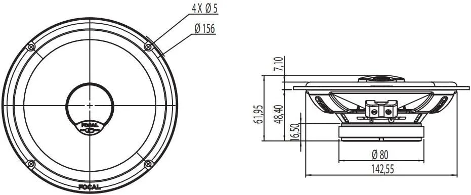 بلندگوهای کواکسیال 6.5 اینچی سری Focal ICU-165 Integration (یک جفت)، توان اسمی: 70 وات - حداکثر توان: 140 وات