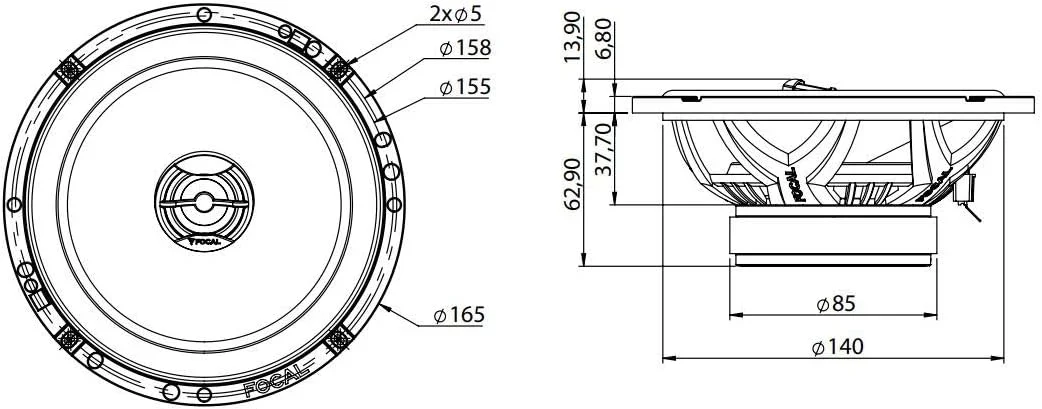 بلندگوهای کواکسیال 6-1/2 اینچی Focal KIT165AC