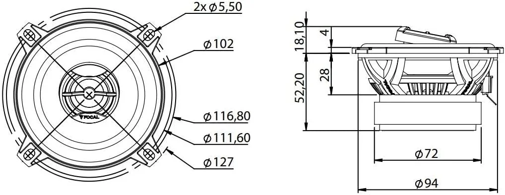 بلندگوهای کواکسیال دو طرفه 4 اینچی Focal 100 AC Access