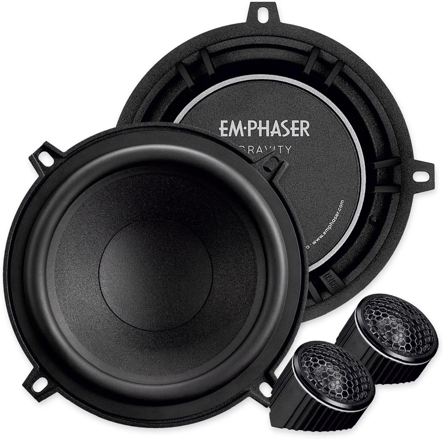 ست بلندگوی خودرو EMPHASER ECP-G5 با صدای قدرتمند 13 سانتی متر / 5 اینچ، سیستم کامپوننت برای خودروها و موتورخانه ها، سیستم صوتی برای نصب در داشبورد، درها، عقب، 80 وات RMS