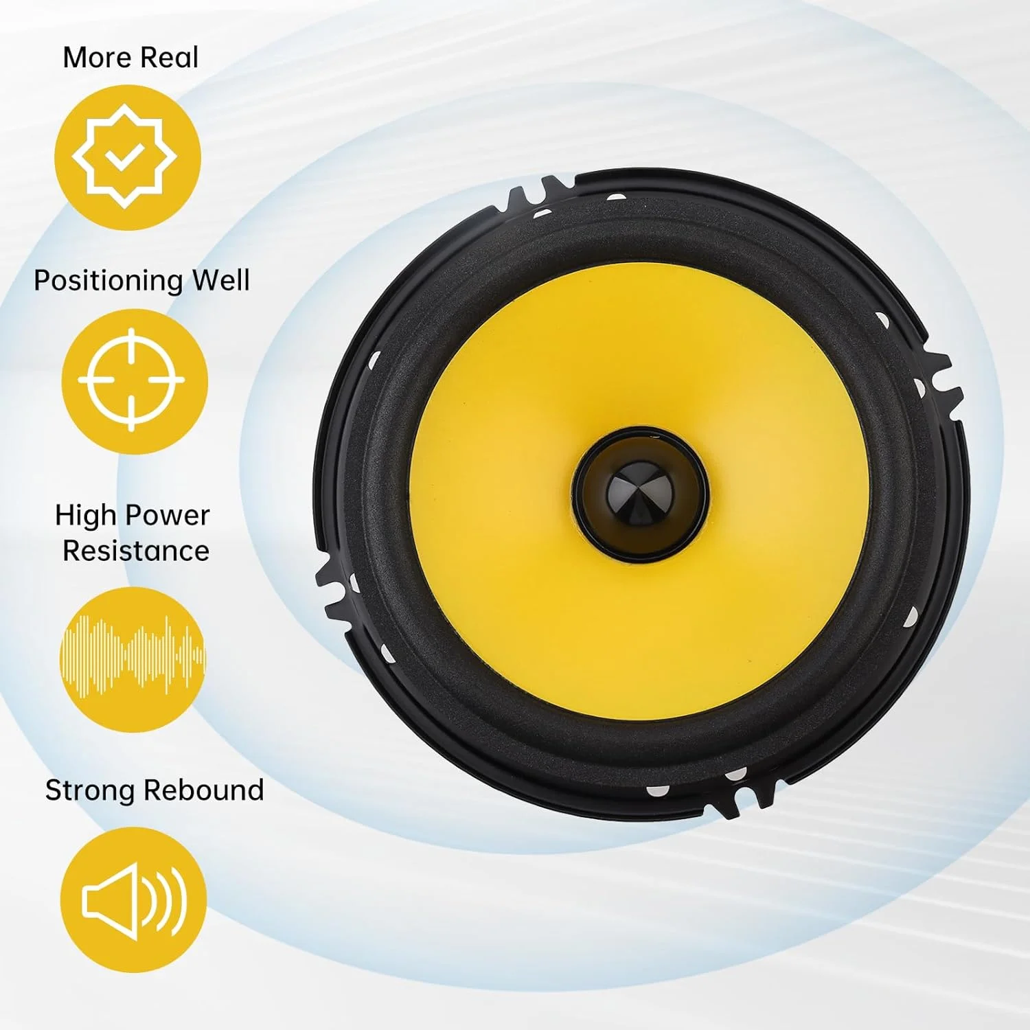 ای‌پث‌چاینا، بسته 2 عددی بلندگوی مید-بیس فول فرکانس فوق‌العاده نازک خودرو، نصب غیر مخرب (6 اینچ)