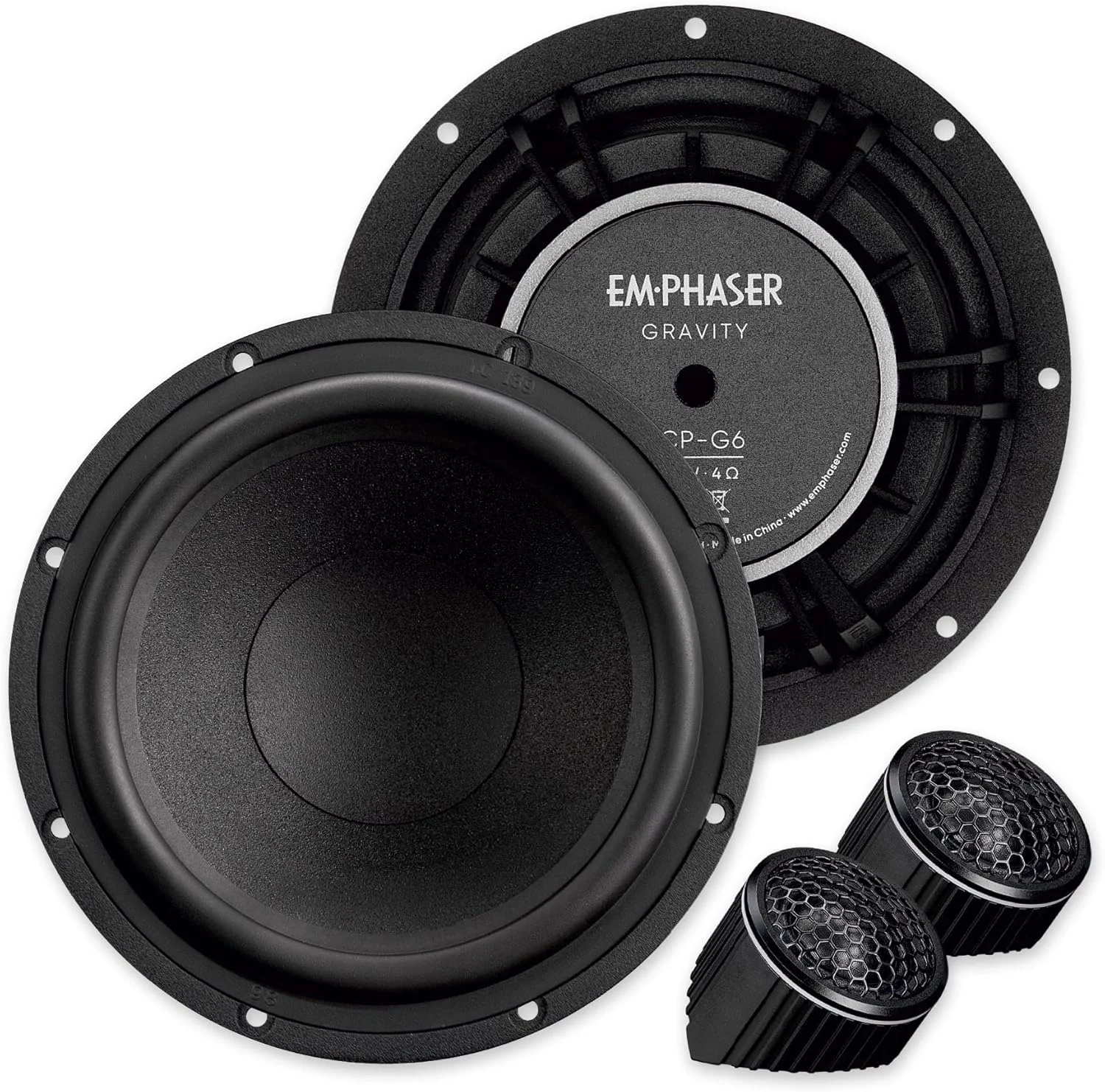 ست بلندگوی خودرو EMPHASER ECP-G6، قدرتمند، 16.5 سانتی متر / 6.5 اینچ، سیستم کامپوننت برای خودروها و موتورخانه ها، سیستم صوتی برای نصب در داشبورد، درب ها، قسمت عقب، 100 وات RMS