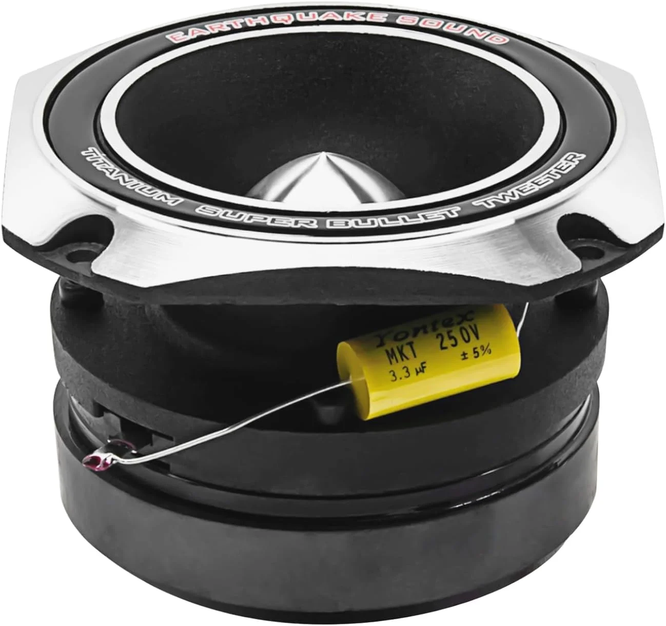 توییتر سوپر بولت تیتانیومی 4 اینچی Earthquake Sound PR-BT90S مناسب خودرو/صوتی حرفه ای، سیم پیچ صوتی 1.75 اینچی، حداکثر توان 150 وات (جفت)