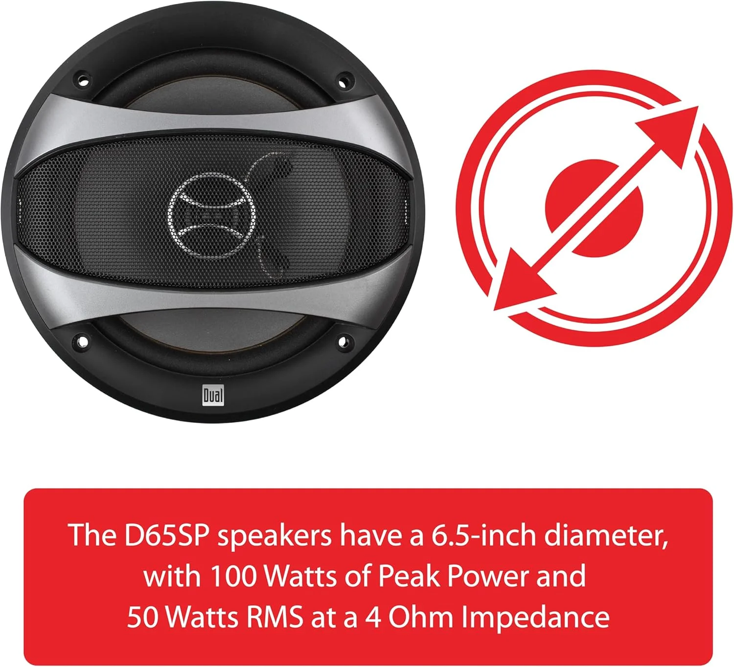 جفت بلندگوهای صوتی خودرو 6.5 اینچی دو طرفه Dual Electronics D65SP با حداکثر توان 200 وات | 100 وات برای هر بلندگو | توییتر گنبدی متوازن 1 اینچی Mylar