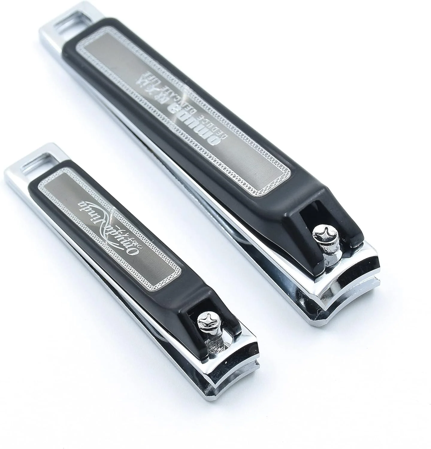 ست ناخن گیر استیل ضد زنگ الکسوس برای ناخن های ضخیم، ست حرفه ای قیچی ناخن، مشکی بسته 2 عددی ست ناخن گیر استیل ضد زنگ الکسوس برای ناخن های ضخیم، ست حرفه ای قیچی ناخن، مشکی بسته 2 عددی