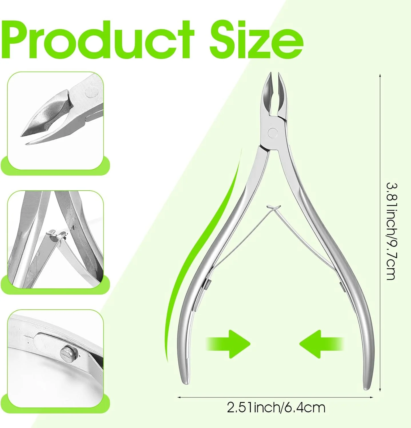 ست 8 عددی نیپر کوتیکول Kifmurase، ابزار مانیکور و پدیکور از جنس استیل ضد زنگ، شامل انبر، قیچی و کاتر برای حذف پوست های مرده اطراف ناخن (نقره ای)