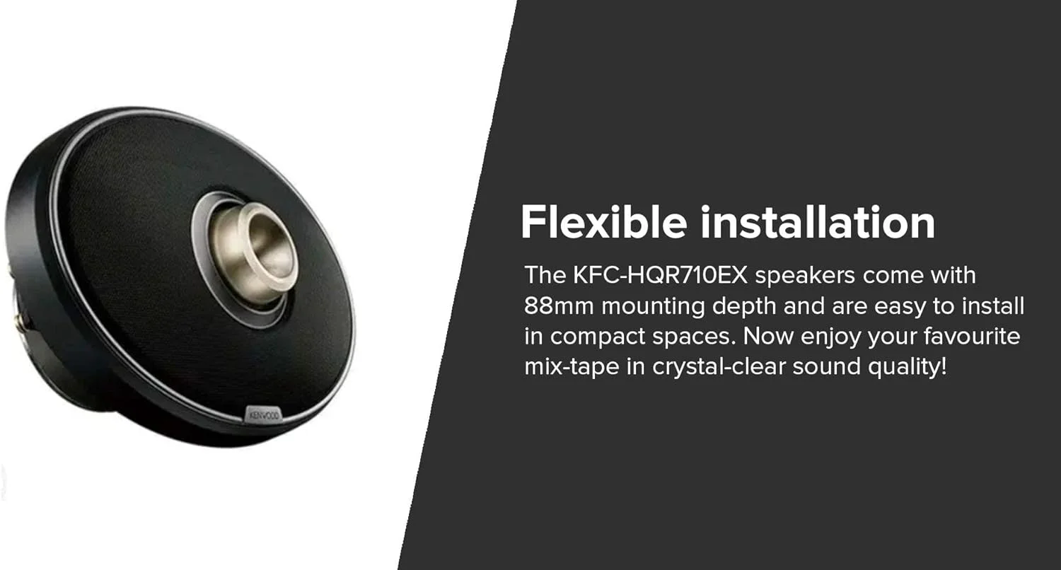 بلندگوهای صوتی خودرو کنوود مدل KFC-HQR710EX، سایز 7x10 اینچ، 700 وات، 2-Way (باس دوبل)