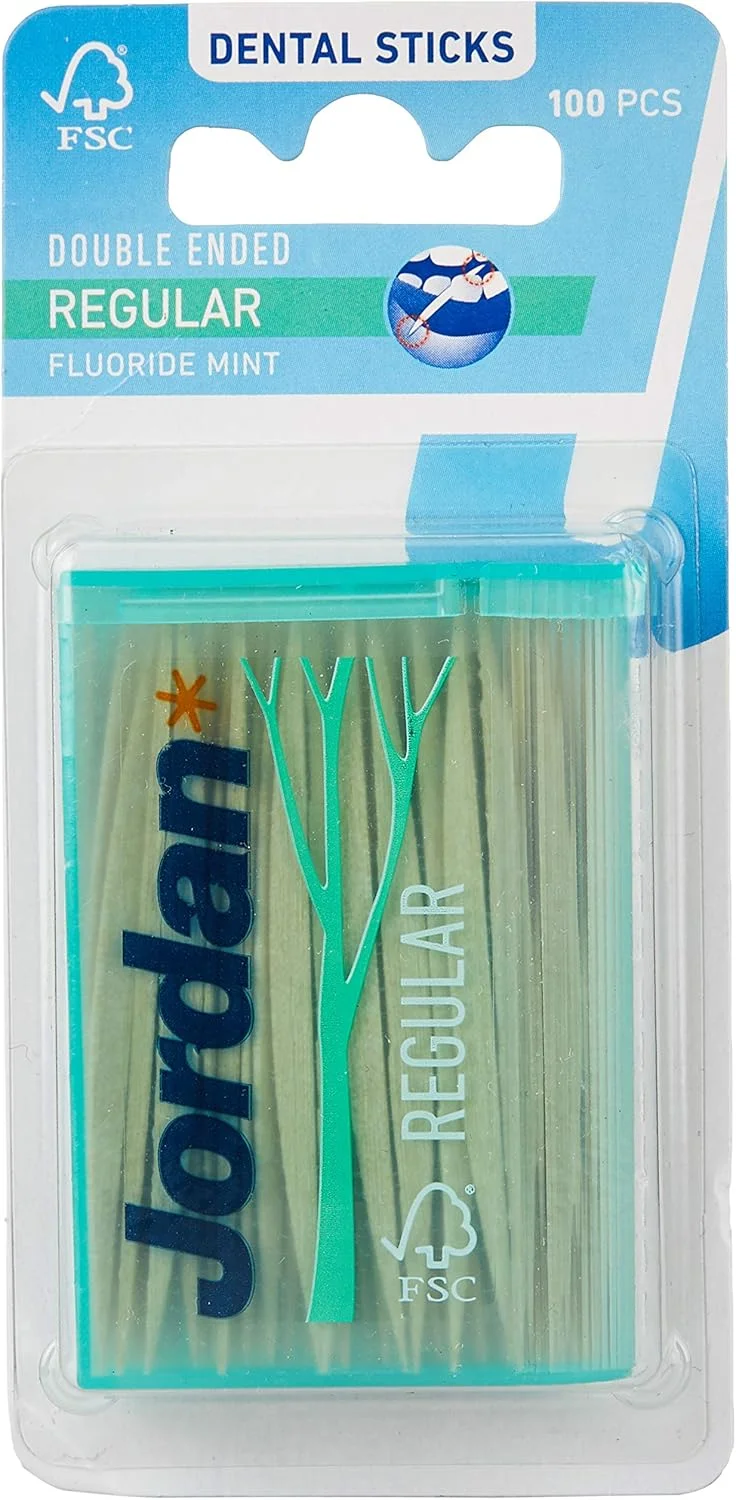 چوب دندان دوتایی جردن - معمولی - 100 عدد چوب دندان دوتایی جردن - معمولی - 100 عدد