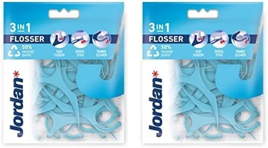 نخ دندان کمانی جردن 3 در 1، 36 عددی (بسته 2 عددی)