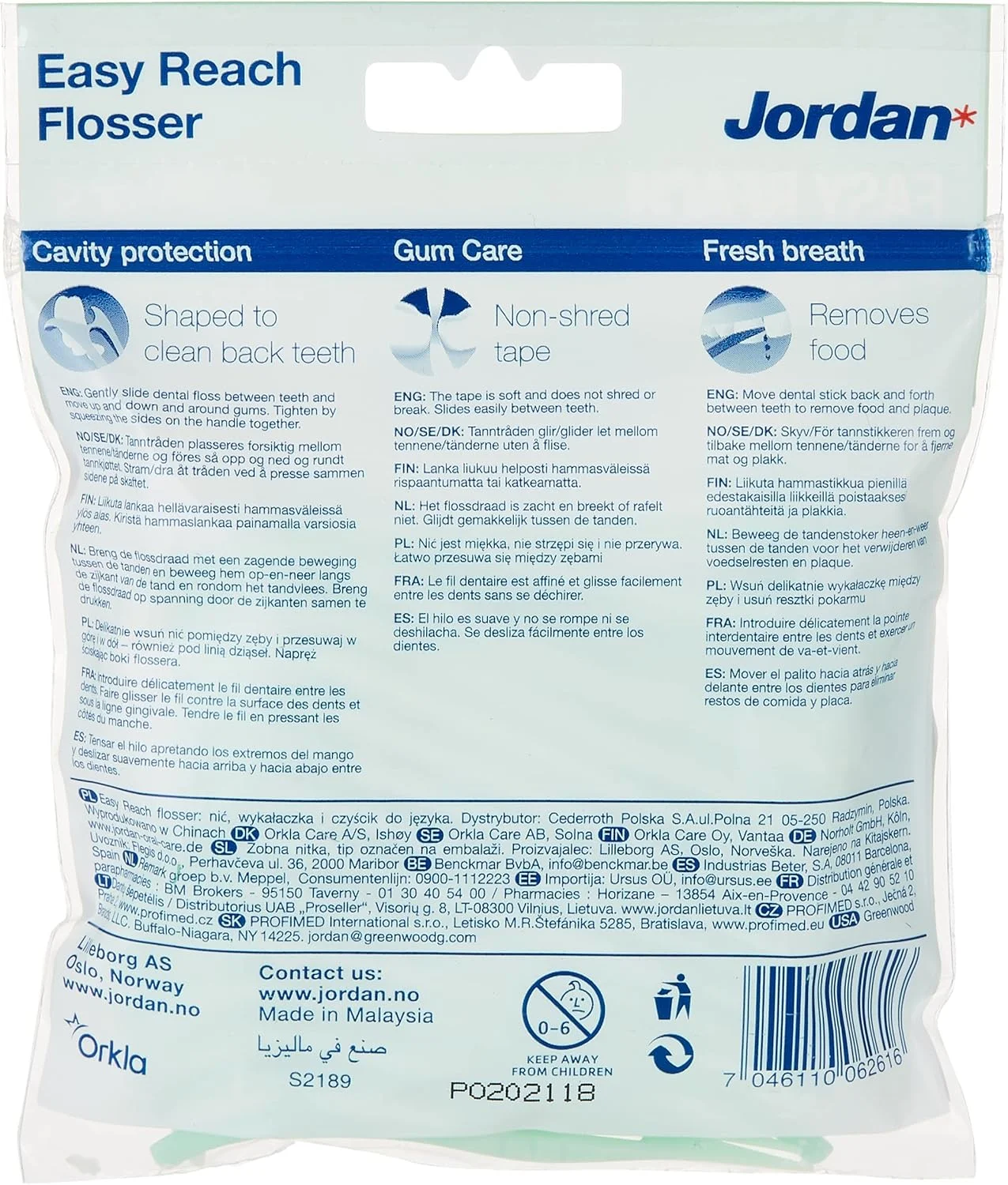 نخ دندان کمانی جردن با طعم نعناع خنک 25 عددی