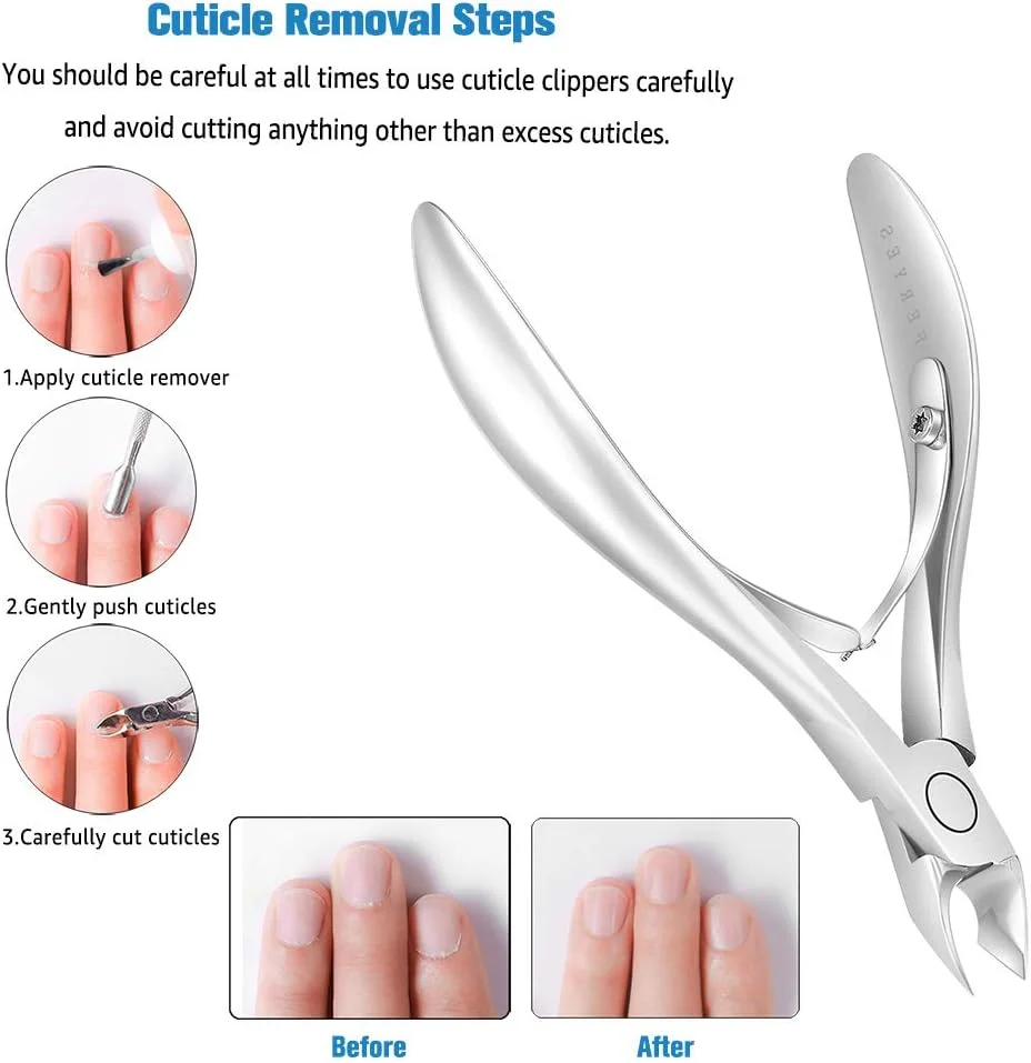 FERYES (نقره ای) - نیپر کوتیکول 1/2 فک - قیچی مانیکور فولاد ضد زنگ حرفه ای و فنر دوبل، ابزار پدیکور و مانیکور، مدل FL-N300 FERYES (نقره ای) - نیپر کوتیکول 1/2 فک - قیچی مانیکور فولاد ضد زنگ حرفه ای و فنر دوبل، ابزار پدیکور و مانیکور، مدل FL-N300