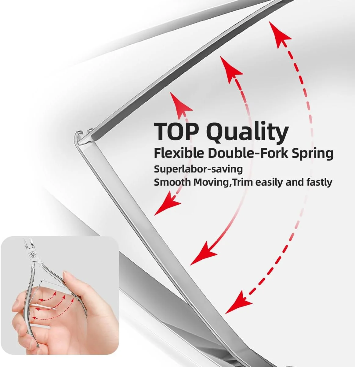 گوشت گیر ناخن 3/4 فک بسیار تیز قیچی گوشت گیر استیل ضد زنگ، ابزار مانیکور پدیکور، از بین برنده پوست های مرده اطراف ناخن، عقب زننده کوتیکول، گوشت گیر حرفه ای